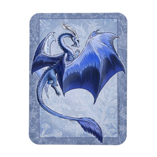 Blue Winter Dragon Natuur Fantasy Art Magneet (Verticaal)