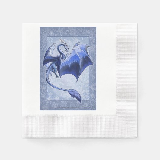 Blue Winter Dragon Natuur Fantasy Art Servetten (Voorkant)