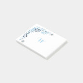 Blue Winter Floral Monogram Post-it® Notes (Schuin)