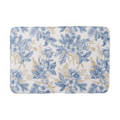 Blue Winter  Flower Pattern Badmat (Voorkant)