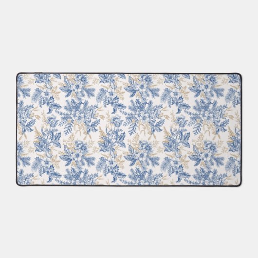Blue Winter  Flower Pattern Bureaumat (Voorkant)
