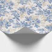 Blue Winter  Flower Pattern Cadeaupapier (Hoek)