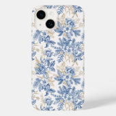 Blue Winter  Flower Pattern Case-Mate iPhone Case (Achterkant)