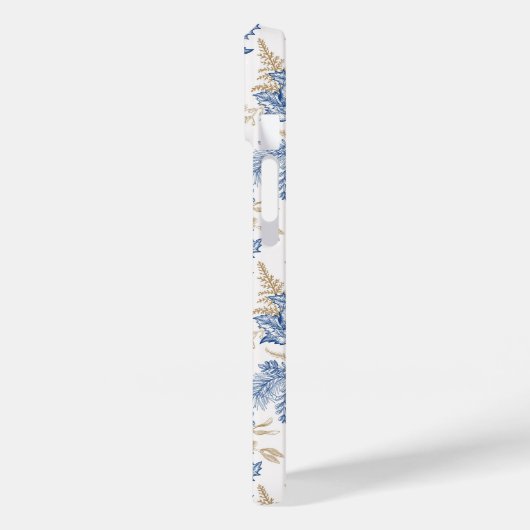 Blue Winter  Flower Pattern Case-Mate iPhone Case (Achterkant / Links)