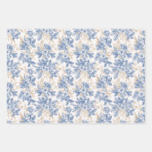 Blue Winter  Flower Pattern Inpakpapier Vel (Voorkant 2)