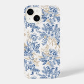 Blue Winter Flower Pattern iPhone Hoesje (Achterkant)