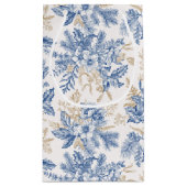 Blue Winter  Flower Pattern Klein Cadeauzakje (Achterkant)