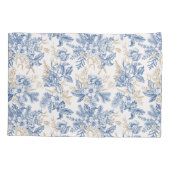 Blue Winter  Flower Pattern Kussensloop (Achterkant)