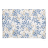 Blue Winter Flower Pattern Kussensloop (Voorkant)