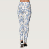 Blue Winter  Flower Pattern Leggings (Achterkant)