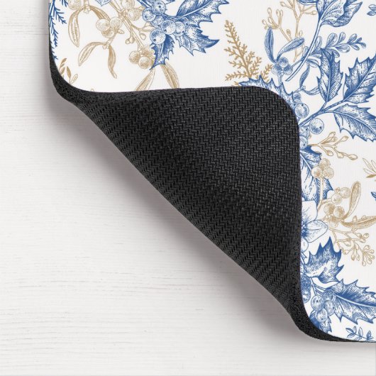 Blue Winter  Flower Pattern Muismat (Hoek)