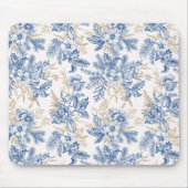 Blue Winter  Flower Pattern Muismat (Voorkant)