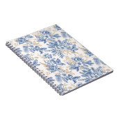 Blue Winter Flower Pattern Notitieboek (Rechterzijde)
