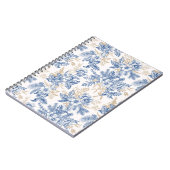 Blue Winter Flower Pattern Notitieboek (Linkerzijde)