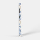 Blue Winter  Flower Pattern Samsung Galaxy Hoesje (Rechterkant)