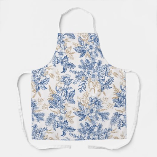 Blue Winter  Flower Pattern Schort (Voorkant)