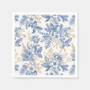 Blue Winter  Flower Pattern Servet