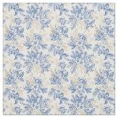 Blue Winter  Flower Pattern Stof (Swatch)