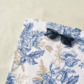 Blue Winter  Flower Pattern Strandlaken (In situ)