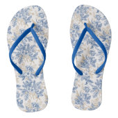 Blue Winter  Flower Pattern Teenslippers (Voetbed)