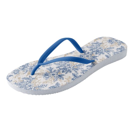 Blue Winter  Flower Pattern Teenslippers (Schuin)