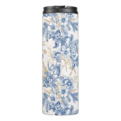Blue Winter  Flower Pattern Thermosbeker (Achterkant)