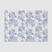 Blue Winter  Flower Pattern Tissuepapier (Voorkant)