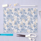 Blue Winter  Flower Pattern Tissuepapier (Craft)