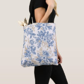 Blue Winter  Flower Pattern Tote Bag (Dichtbij)