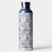 Blue Winter Flower Pattern Waterfles (Rechts)