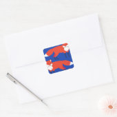 Blue Winter Forest Fox Vierkante Sticker (Envelop)