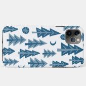 Blue Winter Forest Moon Stars Pattern Case-Mate iPhone Case (Achterkant (horizontaal))
