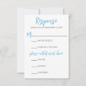 Blue Winter Frost Bruiloft RSVP Kaart (Voorkant)