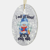 Blue Winter Funny gnome to Peopley Keramisch Ornament (Links)