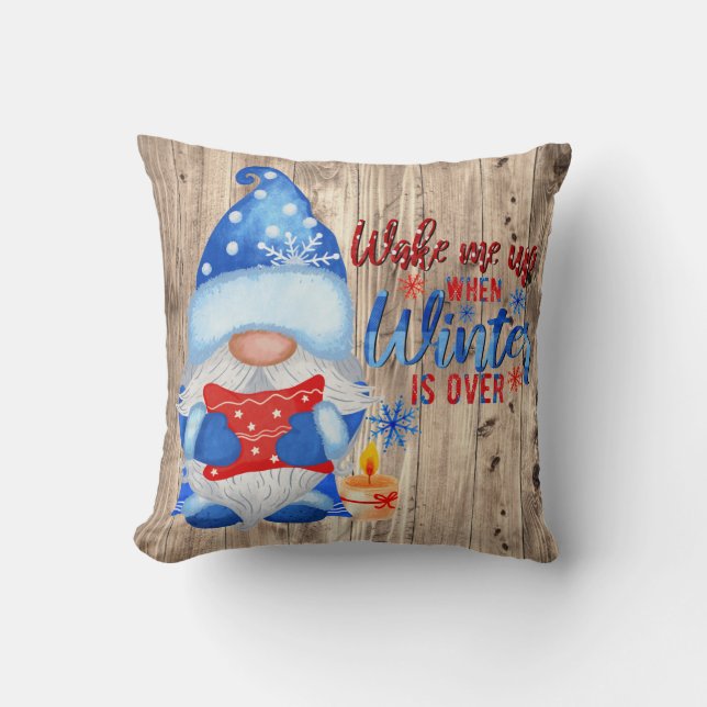 Blue Winter Funny gnome to Peopley Kussen (Voorkant)