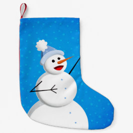Blue Winter Happy Snowman Kleine Kerstsok