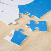 Blue Winter Happy Snowman Legpuzzel (Zijkant)