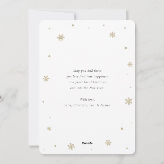 Blue Winter Holiday Merry Kerstfotokaarten Feestdagenkaart (Achterkant)