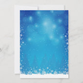 Blue Winter Holiday Party String Lights Snowflakes Kaart (Achterkant)