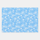 Blue Winter Holiday Snowflake Patroon Inpakpapier Vel (Voorkant 2)