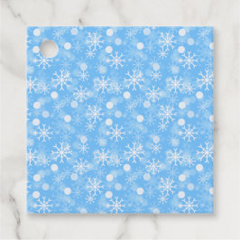 Blue Winter Holiday Snowflake Pattern Gift Labels