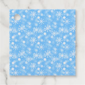 Blue Winter Holiday Snowflake Pattern Gift Labels (Voorkant)
