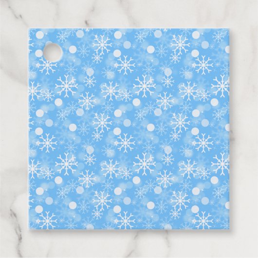 Blue Winter Holiday Snowflake Pattern Gift Labels (Voorkant)