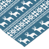 Blue Winter Holiday Snowflake Reindeer Patroon Korte Tafelloper (Hoek)