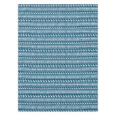 Blue Winter Holiday Snowflake Reindeer Patroon Tafelkleed (Voorkant)