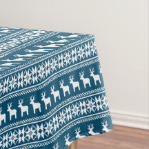 Blue Winter Holiday Snowflake Reindeer Patroon