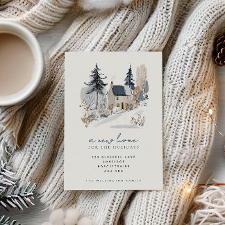 Blue Winter House Verhuisaankondiging Aankondiging