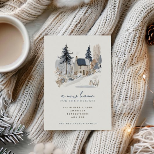 Blue Winter House Verhuisaankondiging Aankondiging