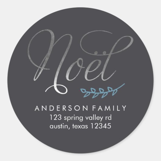 Blue Winter Joy Ronde Sticker (Voorkant)