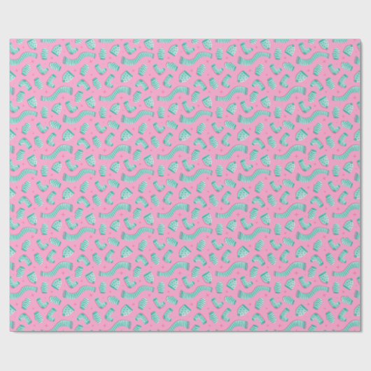 Blue Winter Kerstcadeau Cadeaupapier (Vlak)